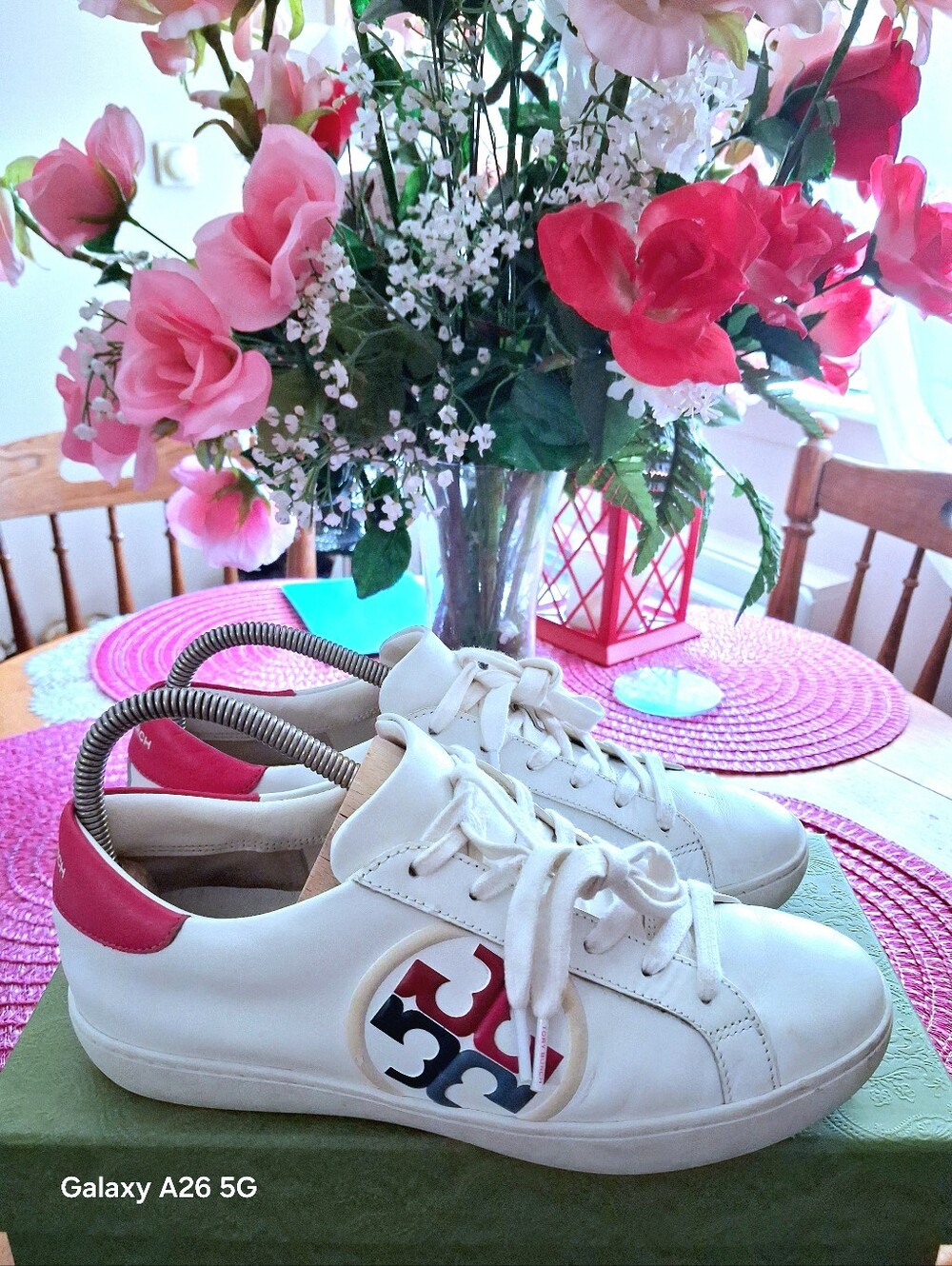 Tory Burch Color Block Signature T-Logo Leather Sneaker Shoes Size 9 - Picture 5 of 11